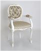 Кресло "Орион-2" п/м (Белый матовый+патина золото / ткань Креам 110+109)