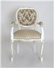 Кресло "Орион-2" п/м (Белый матовый+патина золото / ткань Креам 110+109)
