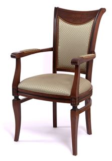 Кресло "Милорд №11-S" (Темный орех + патина/ткань Luiza com NEFRIT)