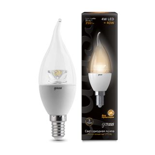 Лампа Gauss LED Candle Tailed Crystal Clear E14 4W 2700K (104201104)
